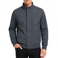 thumbnail image 1 of AZoiNM Men's Stand Collar Zip Jacket Loose Fit Lightweight Casual Long Sleeve Spring Fall, 1 of 15