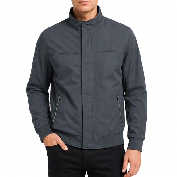 AZoiNM Men's Stand Collar Zip Jacket Loose Fit Lightweight Casual Long Sleeve Spring Fall