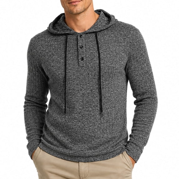 AZoiNM Men's Urban Fashion Hoodie, Casual Button-Down Sweatshirt, Lightweight Long Sleeve Hooded Pullover for All Seasons