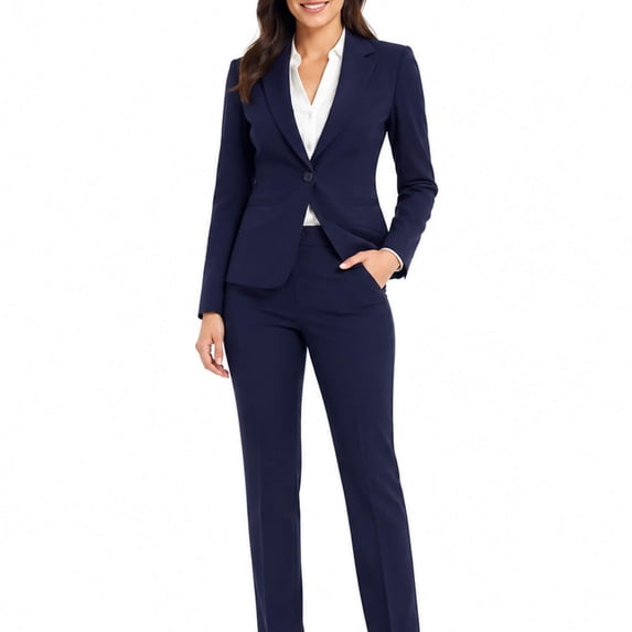 AZoiNM Women's 2 Piece Pant Suit Set Slim Fit Single Button Blazer & Pants Professional Business Work Outfit