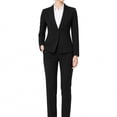 thumbnail image 1 of AZoiNM Women's 2 Piece Pant Suit Set Slim Fit Single Button Blazer & Pants Professional Business Work Outfit, 1 of 12