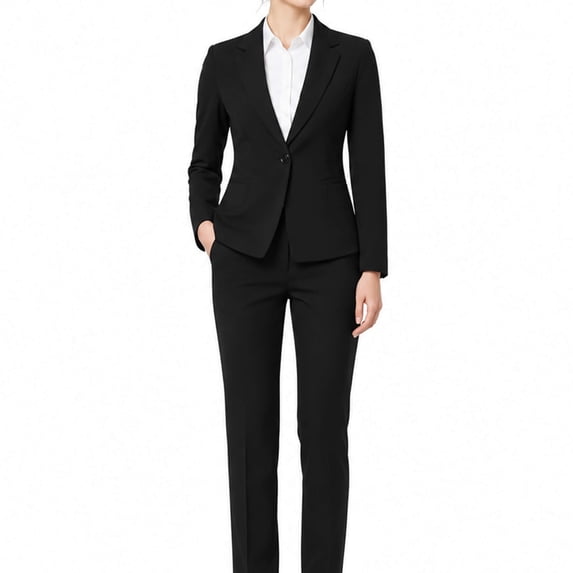 AZoiNM Women's 2 Piece Pant Suit Set Slim Fit Single Button Blazer & Pants Professional Business Work Outfit