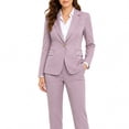 thumbnail image 1 of AZoiNM Women's 2 Piece Satin Blazer Suit Set, One-Button Lapel Blazer Jacket & Straight Leg Pants, Slim Fit Formal Business Outfits for Work Office Interview, 1 of 11