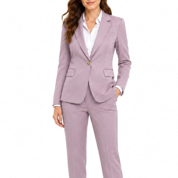 AZoiNM Women's 2 Piece Satin Blazer Suit Set, One-Button Lapel Blazer Jacket & Straight Leg Pants, Slim Fit Formal Business Outfits for Work Office Interview