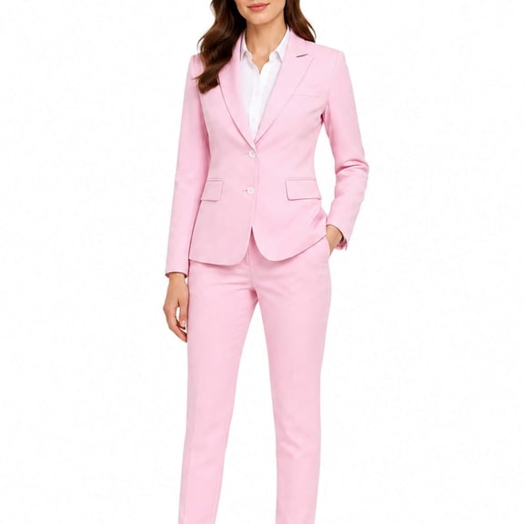 AZoiNM Women's 2-Piece Slim Fit Business Suit Set - Single Breasted 2-Button Blazer & 9" Ankle Pants, Polyester, Office Work Wear