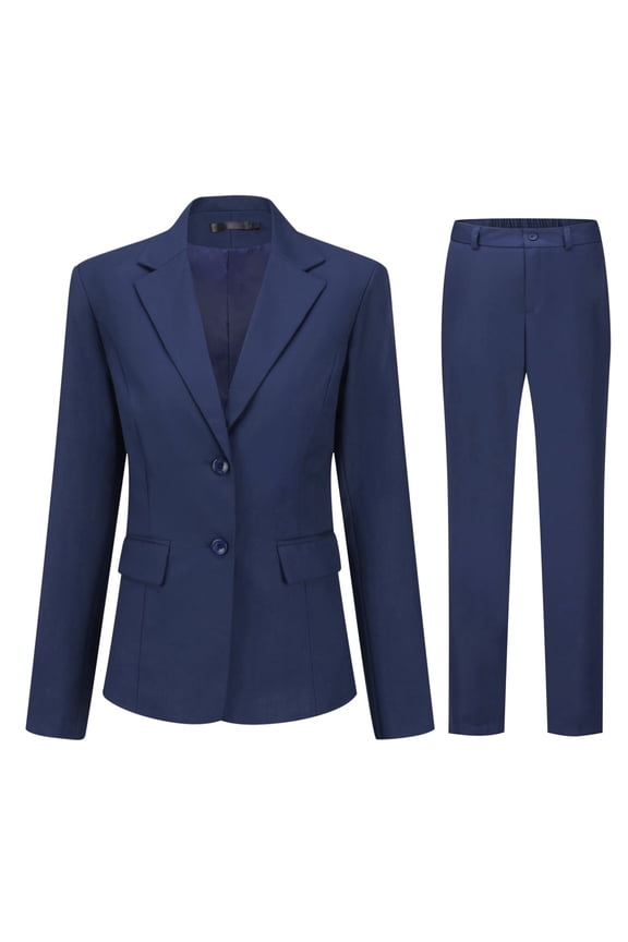 Women's 2 Piece Suit Set, Slim Fit Business Casual Blazer and Straight Pants for Office Work Professional Interview Outfits