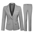 thumbnail image 1 of AZoiNM Women's One Button Blazer Pant Suit Set Slim Fit Business Formal Office Wear, 1 of 13