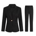 thumbnail image 1 of AZoiNM Women's Slim Fit Pinstripe Blazer Suit Set, 2 Piece Business Casual Outfit for Spring Summer Fall, Office Interview Work Attire, 1 of 7