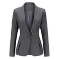 thumbnail image 1 of AZoiNM Women's Tailored One Button Blazer Slim Fit Stretch Polyester Work Jacket, 1 of 6
