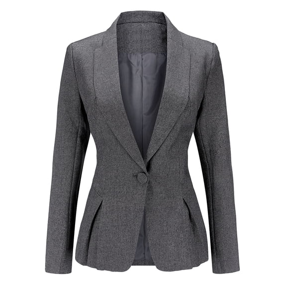 AZoiNM Women's Tailored One Button Blazer Slim Fit Stretch Polyester Work Jacket