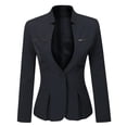 thumbnail image 1 of AZoiNM Women's Tailored Peplum Blazer One Button Stretch Polyester Work to Weekend, 1 of 7
