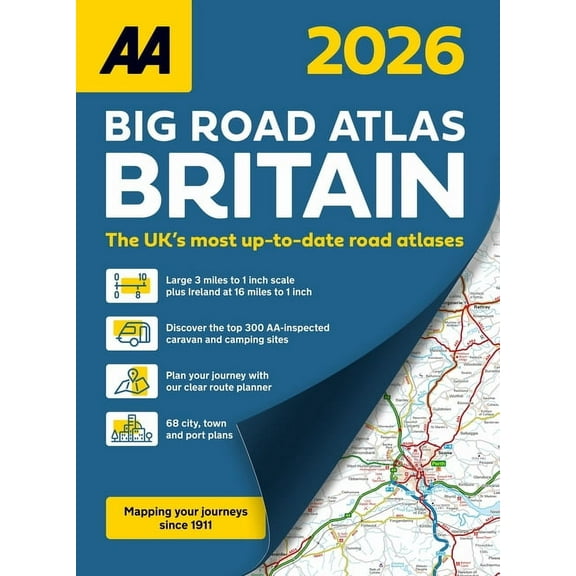 AA Big Road Atlas Britain 2026 Spiral, (Spiral-Bound)