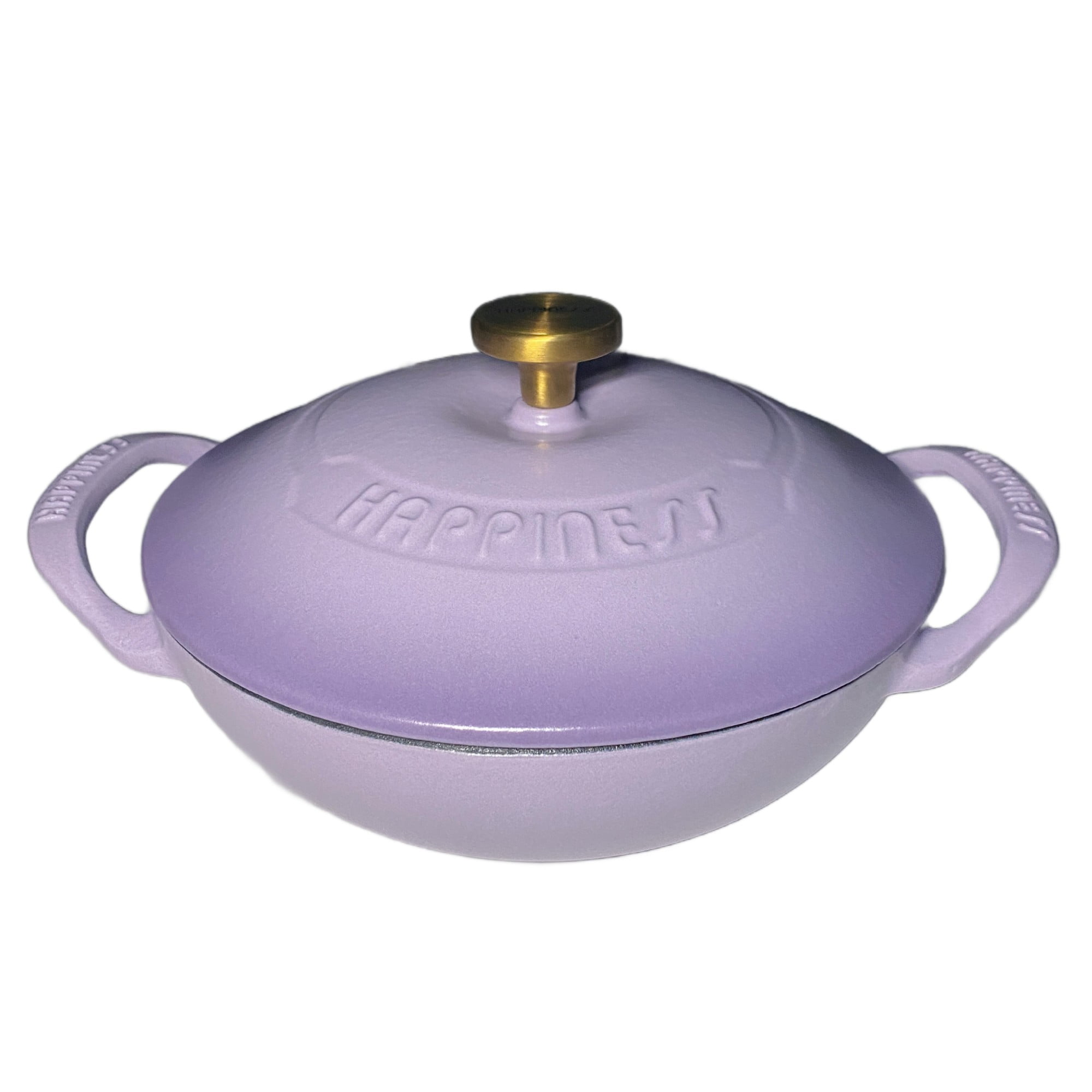 Aa2Zee 8" Premium Enameled Cast Iron Mini Wok with Enamel Lid Purple - ENEW0608PUR