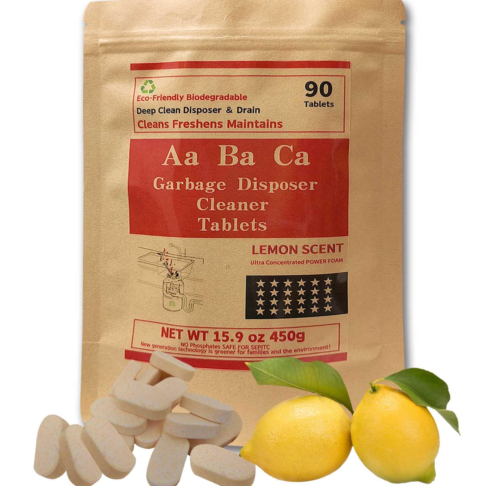AaBaCa Garbage Disposal Cleaner Tablets 90 Counts Lemon Scent Power