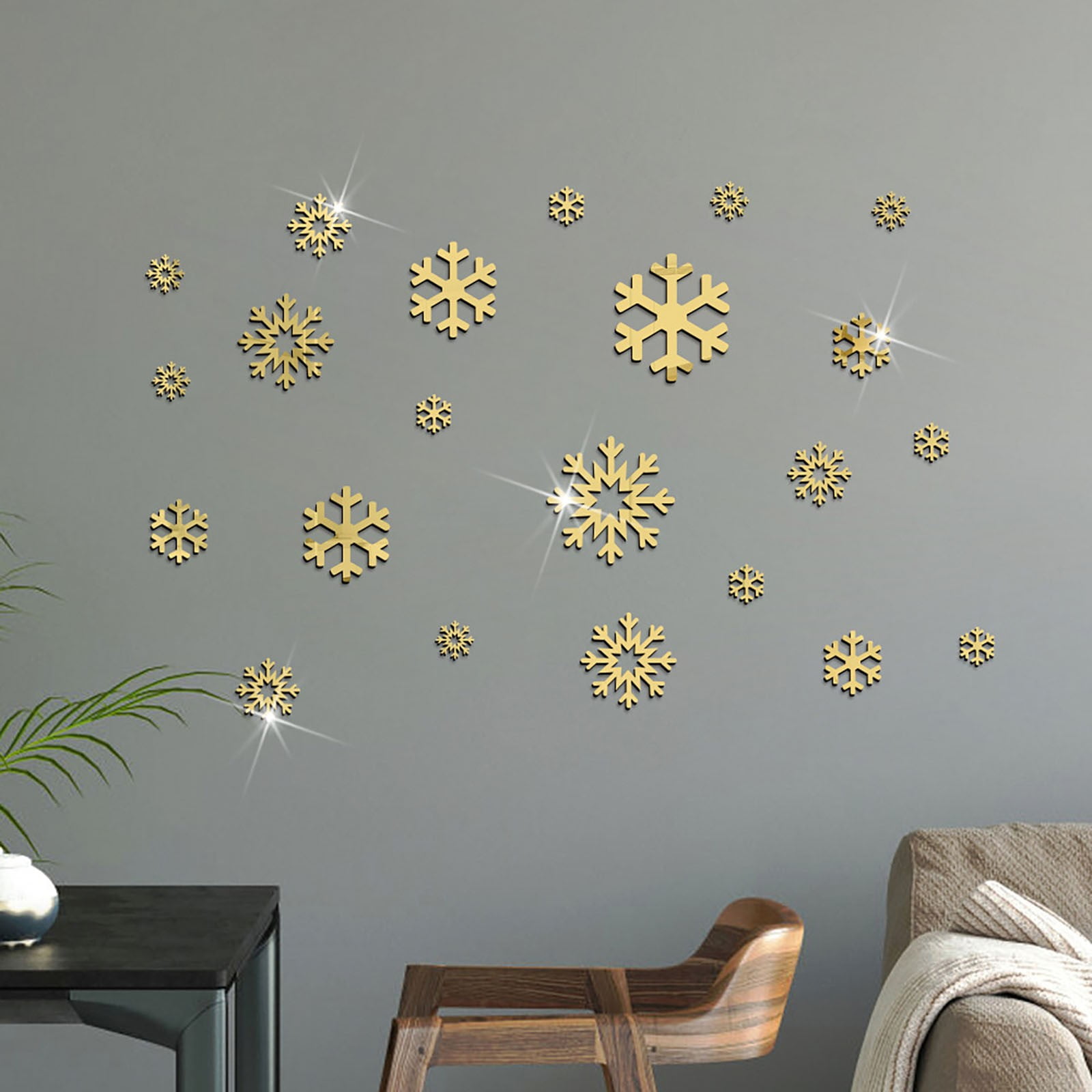 AaSFJEG 2024 Home Decor Christmas Window Stickers Snowflake Shaped