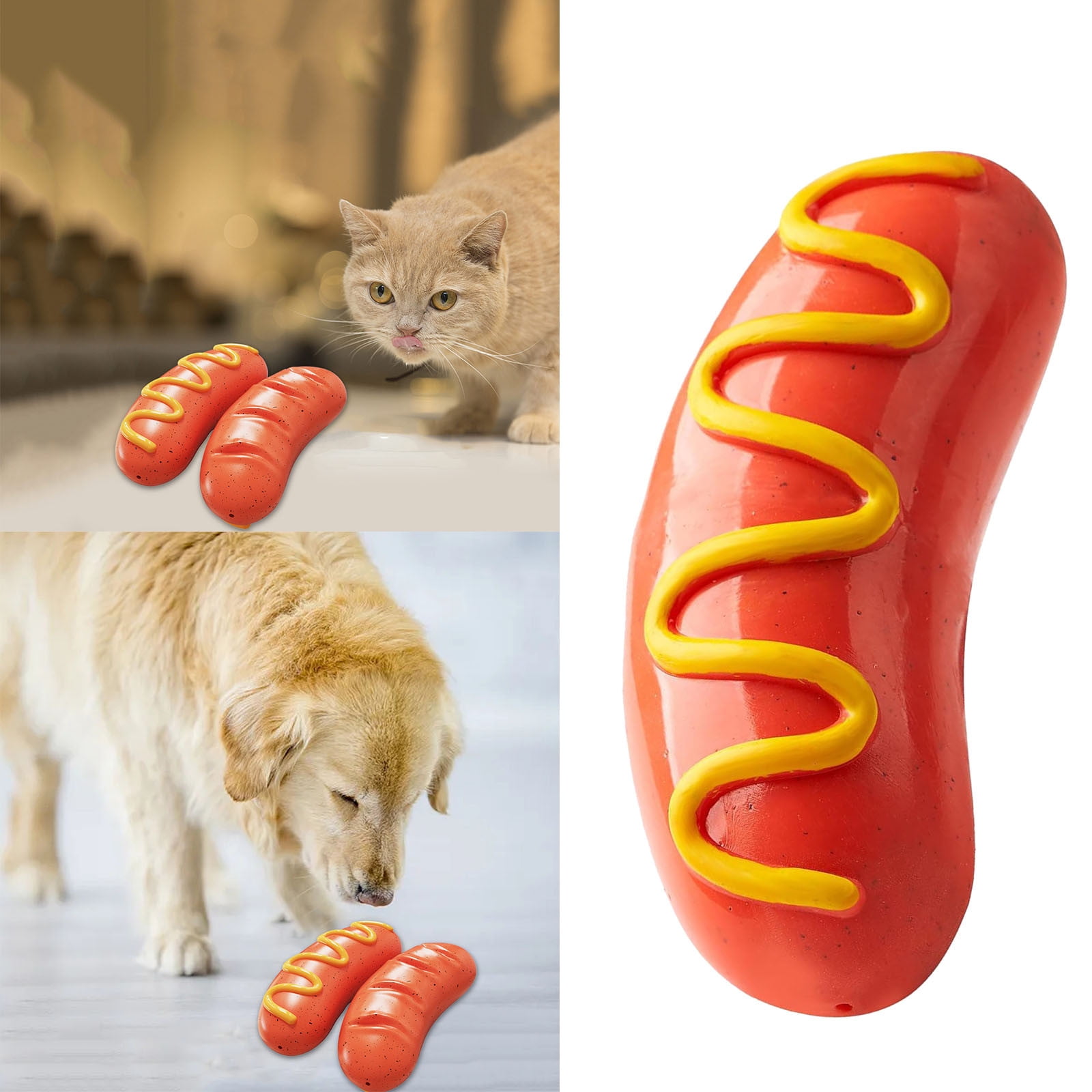 AaSFJEG Appreciation Gifts Pet Products Pet Sound Dog Toy Glue Teether Stick Hot Dog Sausage Dog