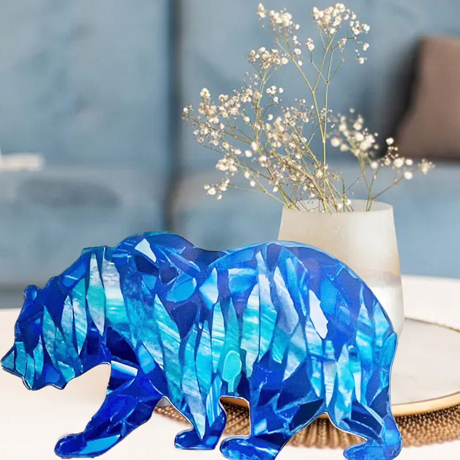 AaSFJEG Boho Table Ornaments Glass Mountain Dwarf Frog Fish Crow