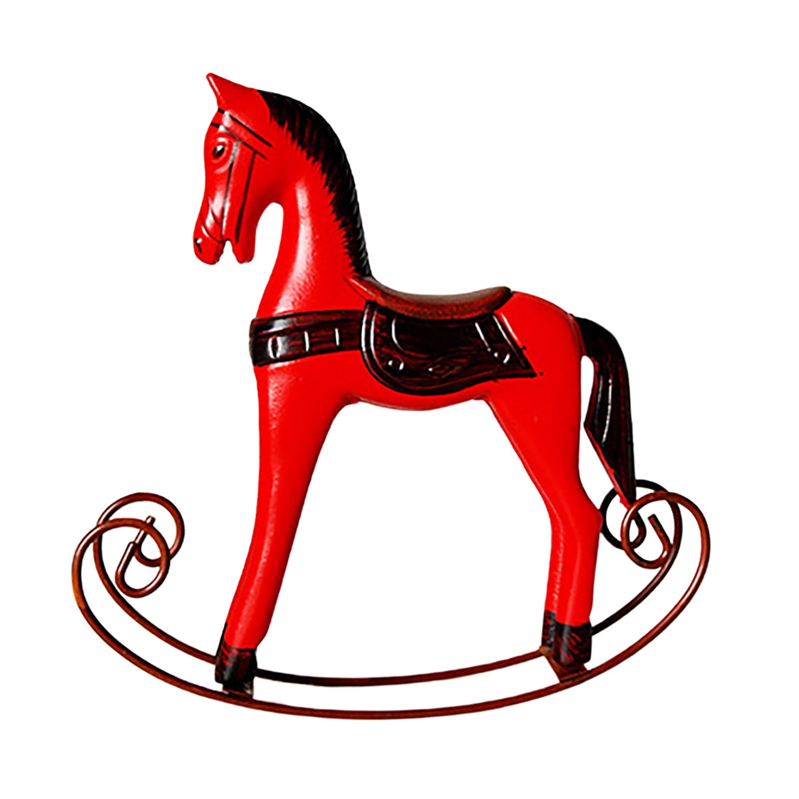 AaSFJEG Boho Table Ornaments Wooden Rocking Horse Crafts European Style