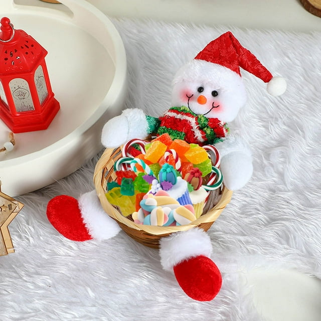 AaSFJEG Christmas Candy Storage Basket Santa Snowman Candy Bowl Candy
