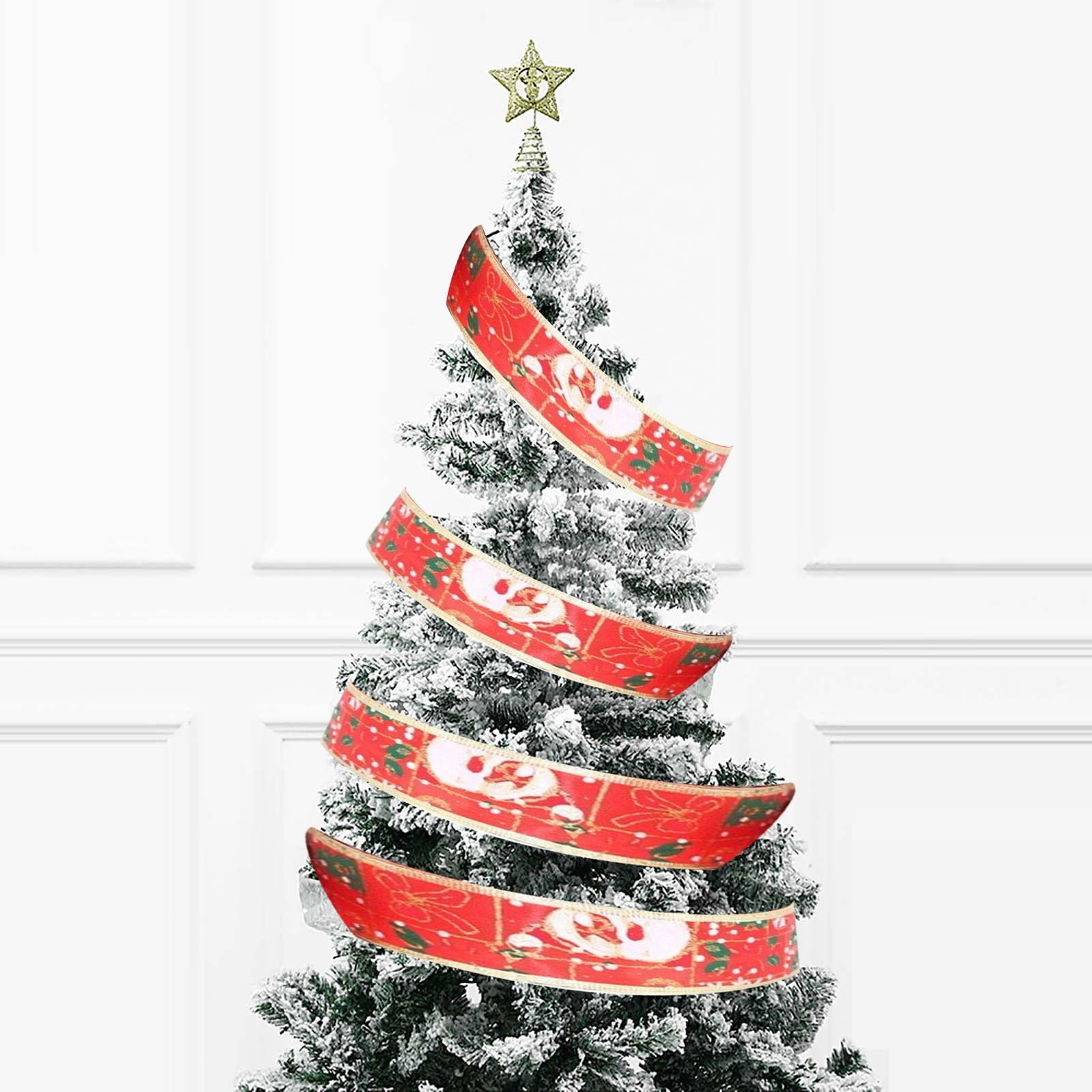 AaSFJEG Decor 2024 2023 2 /Pack Old Man Christmas Ribbon Christmas Tree