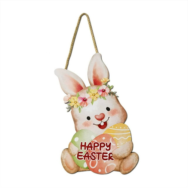 AaSFJEG Dorm Decor Easter Door Decoration Hang Cartoon Abnormity Wood