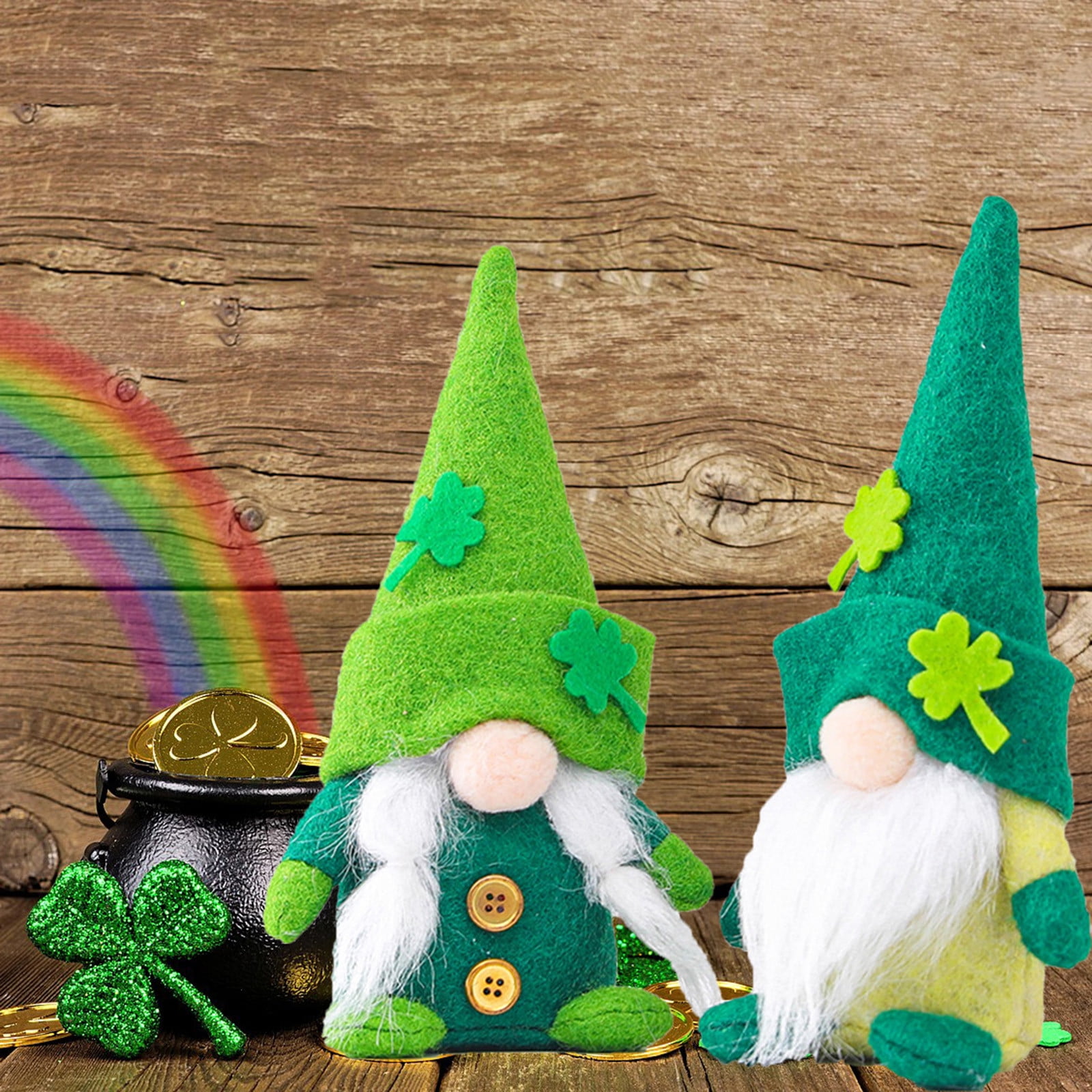 AaSFJEG Home Decor 2024 2PC St. Patrick's Day Green Hat Doll Elderly