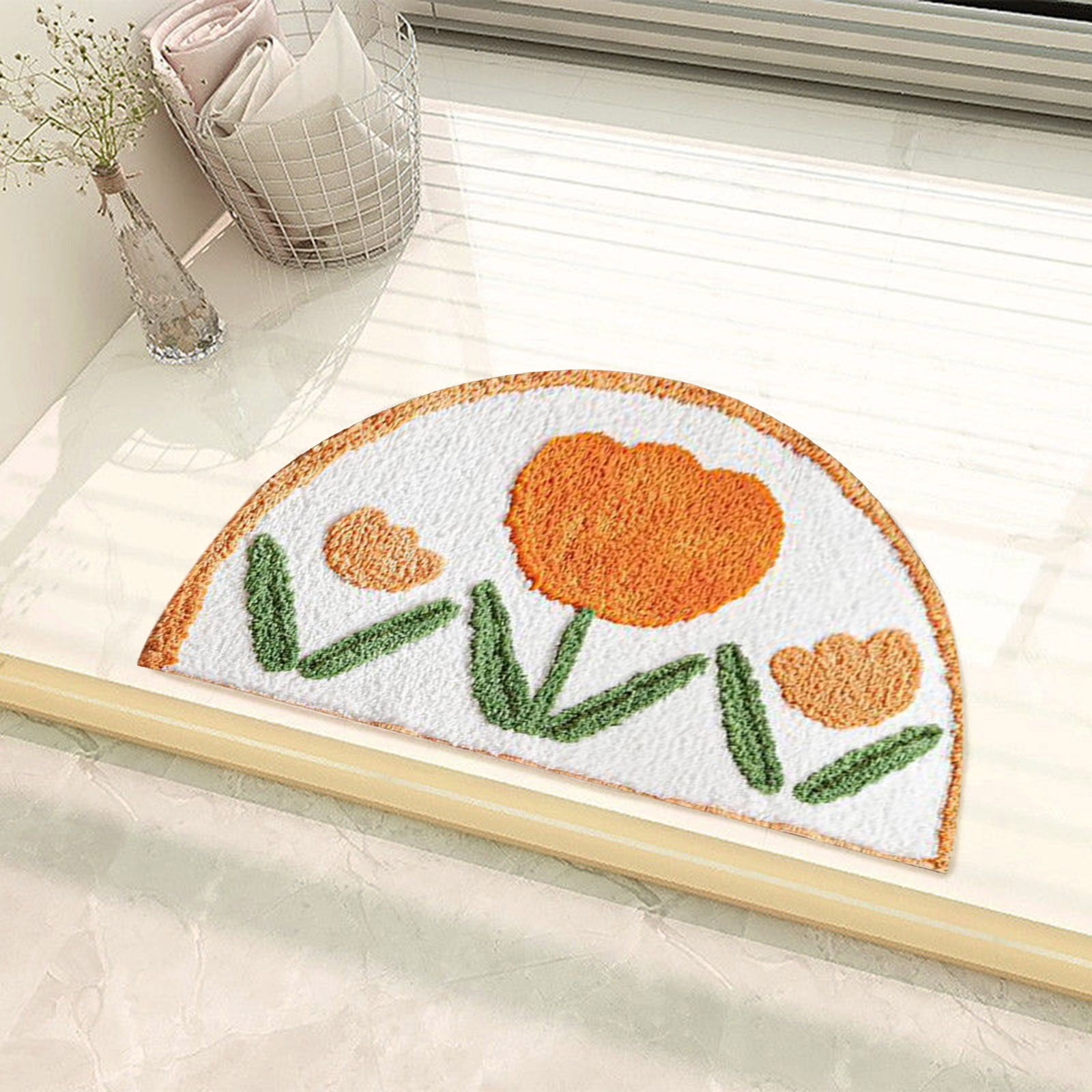 AaSFJEG Living Room Floor Rugs Bathroom Rugs Circle Bath Mat Cute Sun