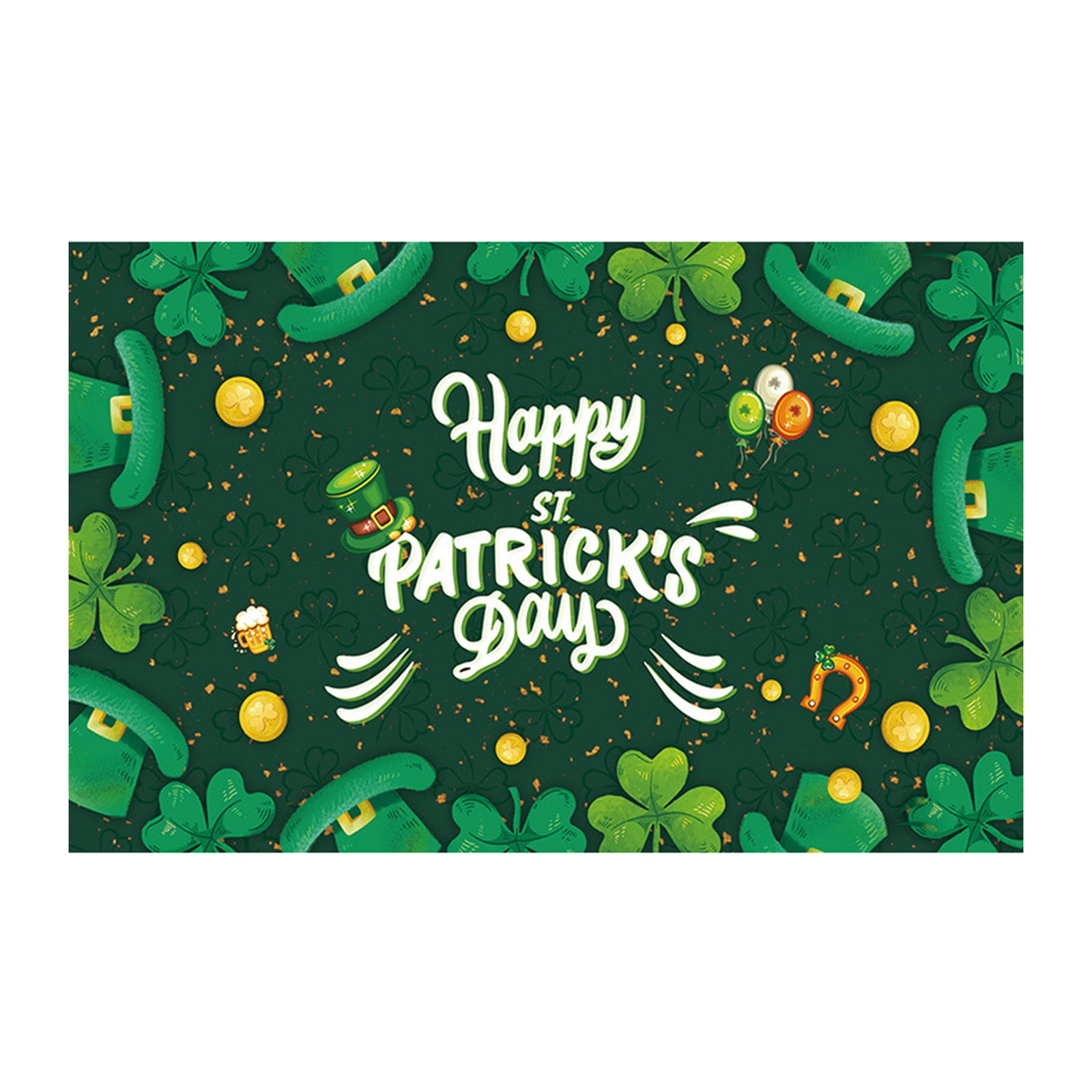 AaSFJEG Mexican Party Decorations Ireland Day Background Fabric Pot of Green Irish Backdrops for