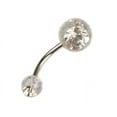 AaSFJEG Navel Belly Button Ring Barbell Rhinestone Crystal Ball