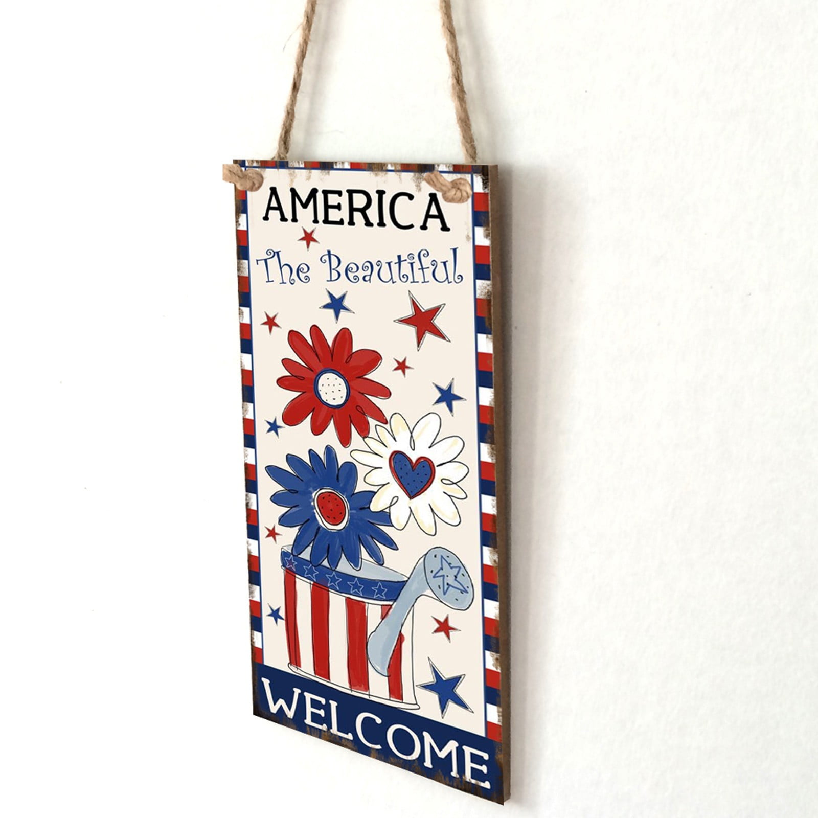 AaSFJEG Outdoor Decor Wooden Crafts Listing independence Day Home Decor
