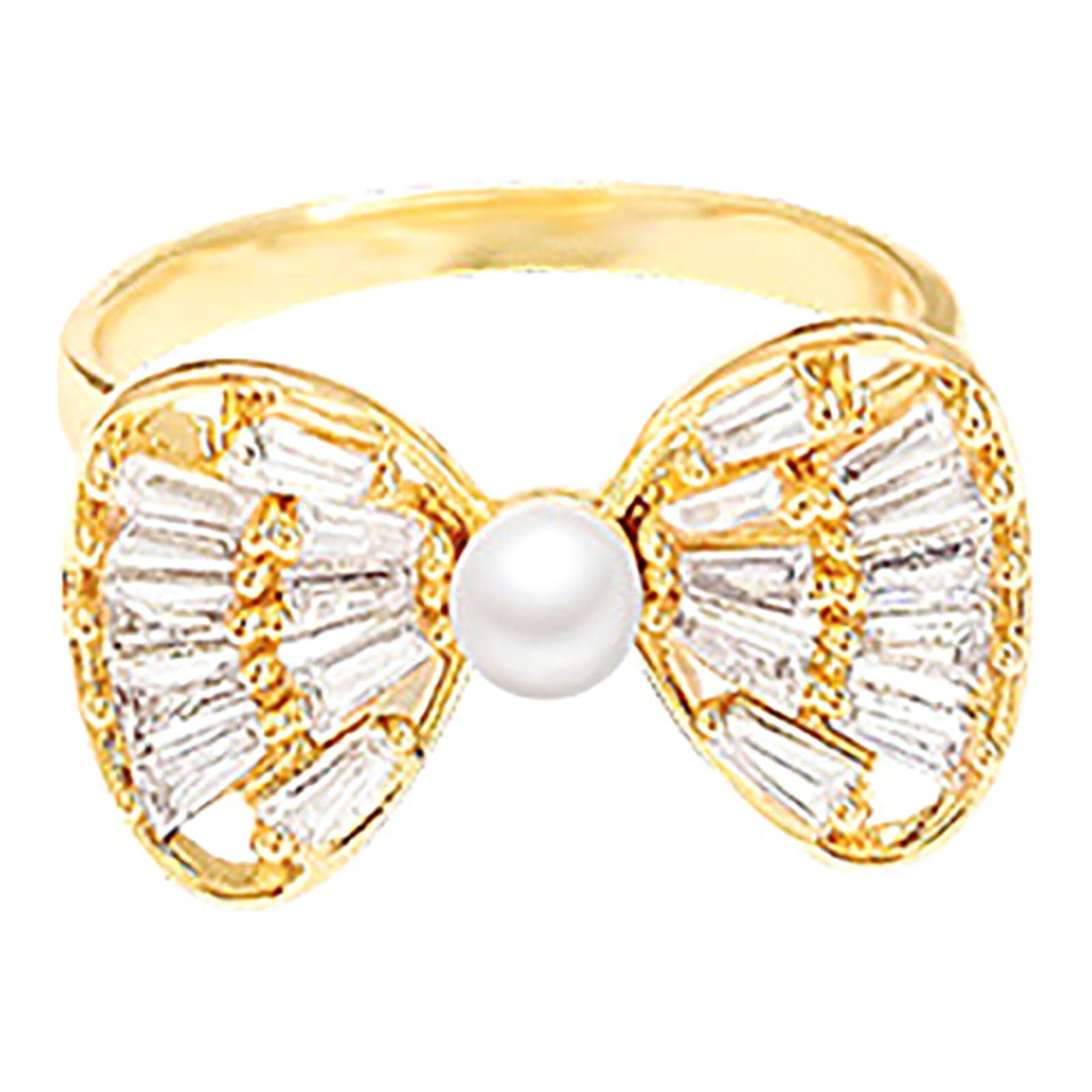AaSFJEG Pearl Ring Female Design Adjustable Opening for efinger Ring Fashion Personality Ring