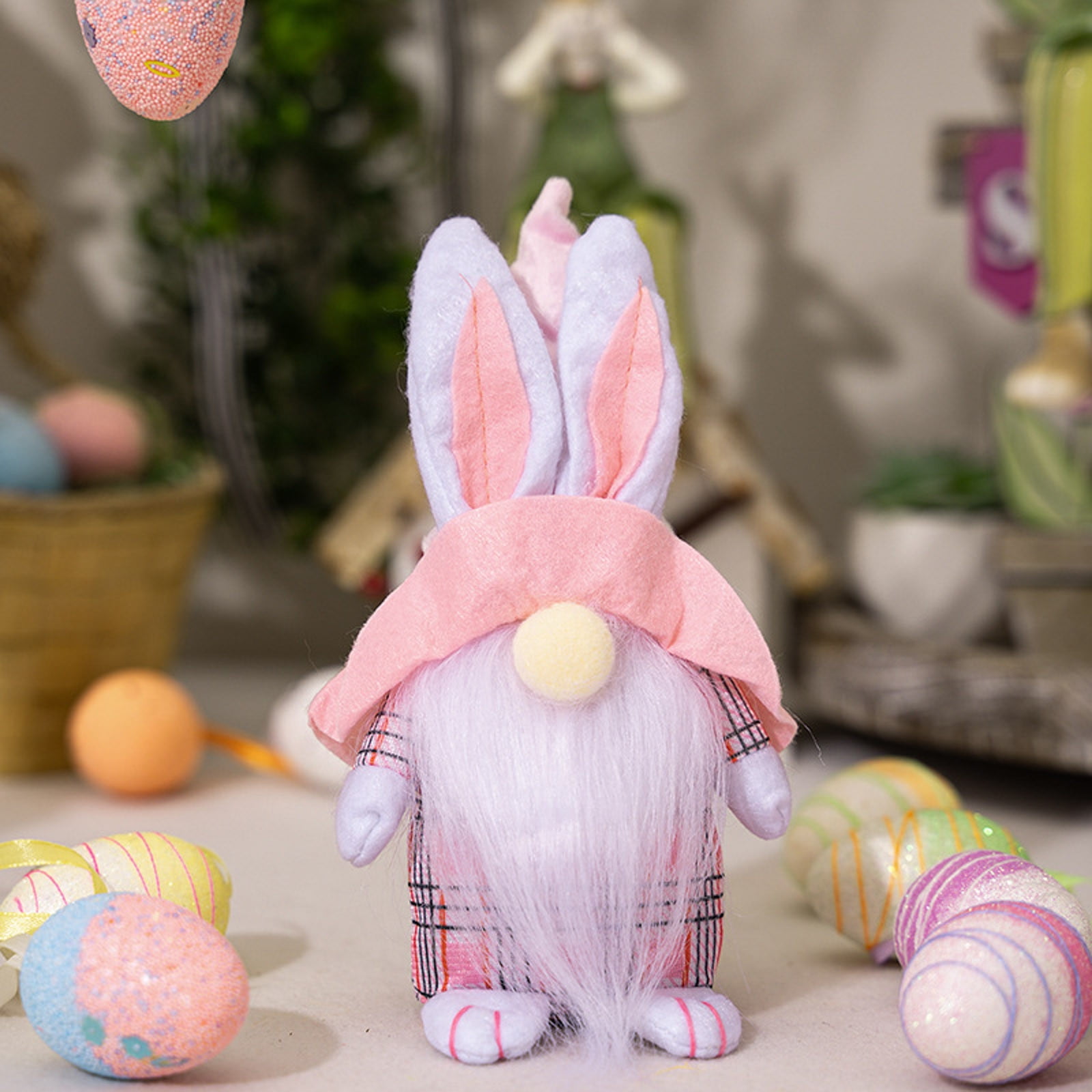 AaSFJEG Room Decor Easter Ornament Cute Cartoon Plaid Bunny Doll Doll