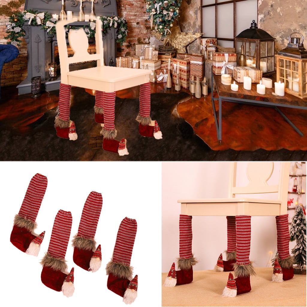 AaSFJEG Table Ornaments Christmas Ornament Fabric Knitted Table Leg
