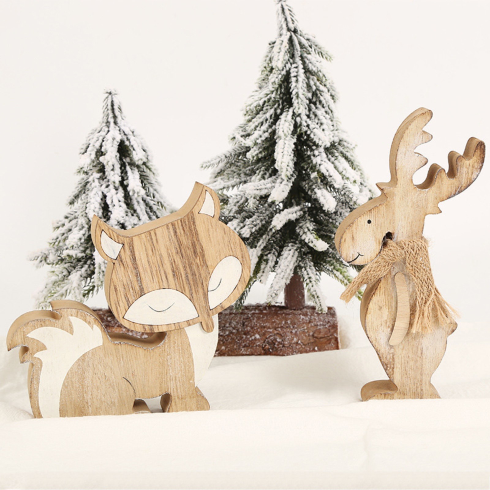 AaSFJEG Wooden Small Animal Ornaments Home Desktop Decoration Love