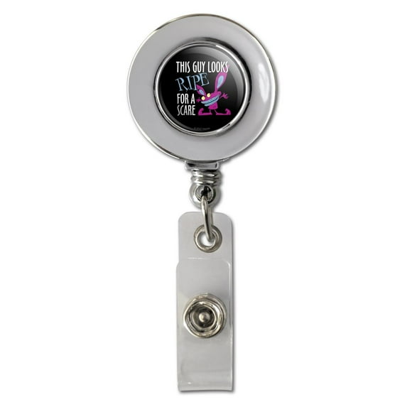 Aaaah Real Monsters Ickis Scare Retractable Reel Chrome Badge ID Card Holder Clip