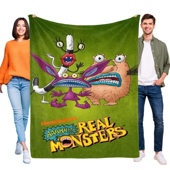 Aaahh!!! Real Monsters Blanket for Boys Girls Lightweight Kids Throw Blanket Cute Soft Blankets Flannel Plush Blankets Gifts 60x80in