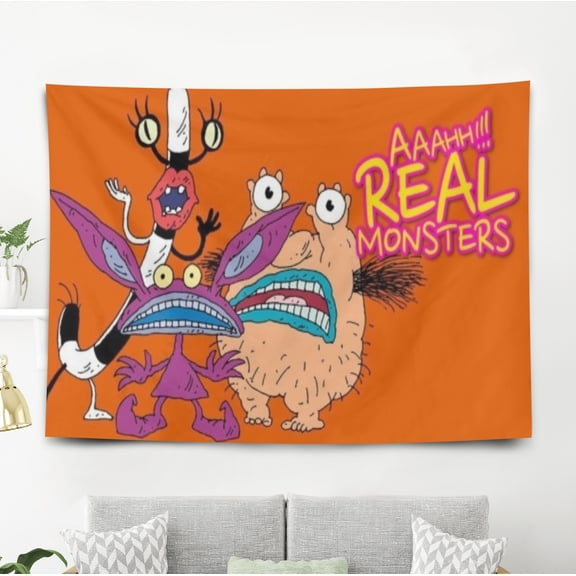 Aaahh!! Real Monsters Tapestry Gift Wall Hanging Backdrop for Room Bedroom Girls Fans Background Banner Party Birthday Supplies Decor