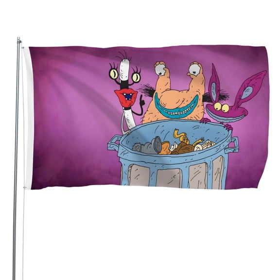 Aaahh!!! Real Monsters-themed Printed Flag Perfect gift for fans, friends, and family members, and suitable for indoor and outdoor activities, party decorations.35.4"x59" (90cm150cm)