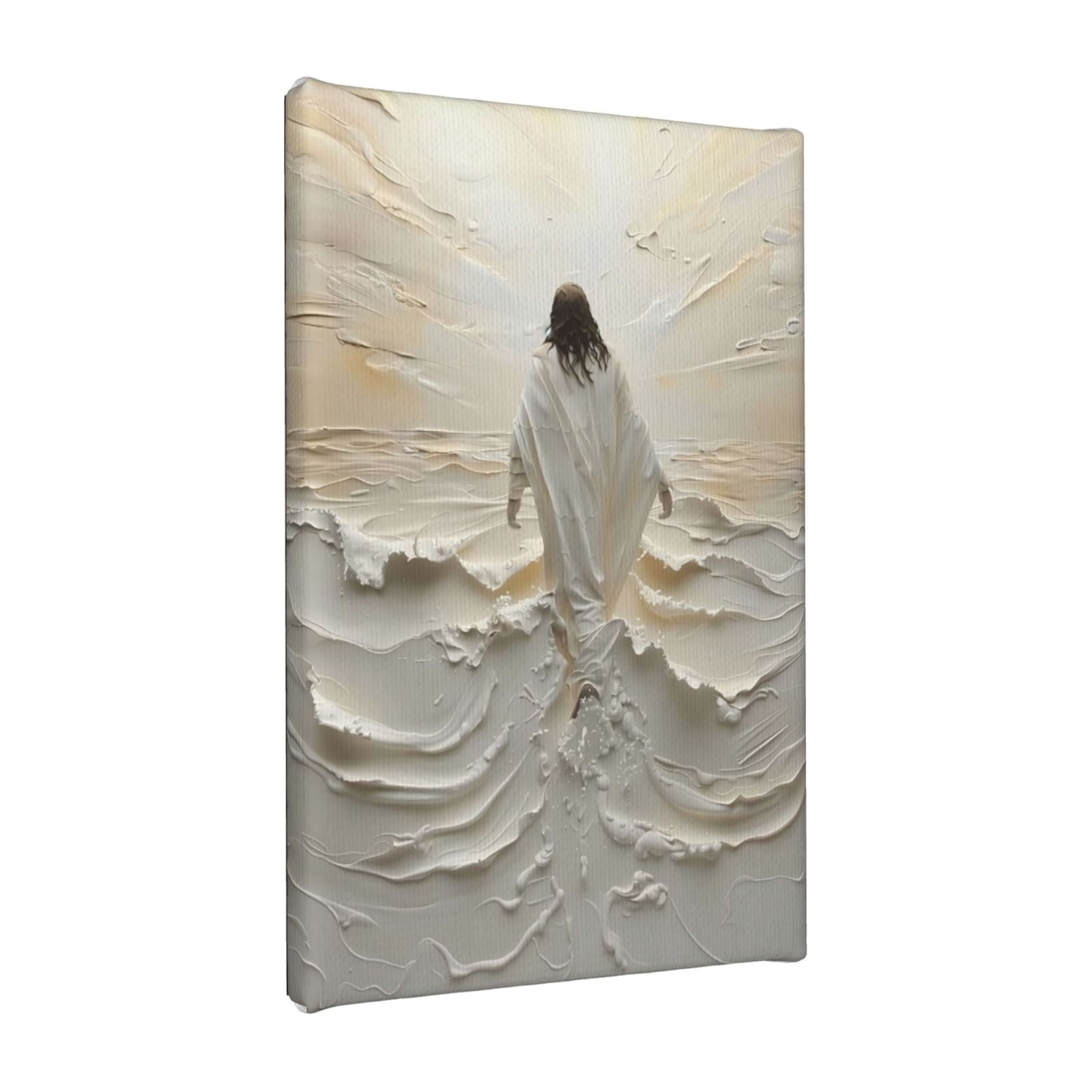 Aaekzj Abstract Jesus Walking on Water Canvas Wall Art Christian ...
