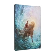 Aaekzj Jesus Christ Canvas Wall Art The Hand of God Poster Modern Religious Print Painting Picture Artwork for Bedroom Living Room Decor Inspirational Fade Resistant 20x24in Inner Frame Wood
