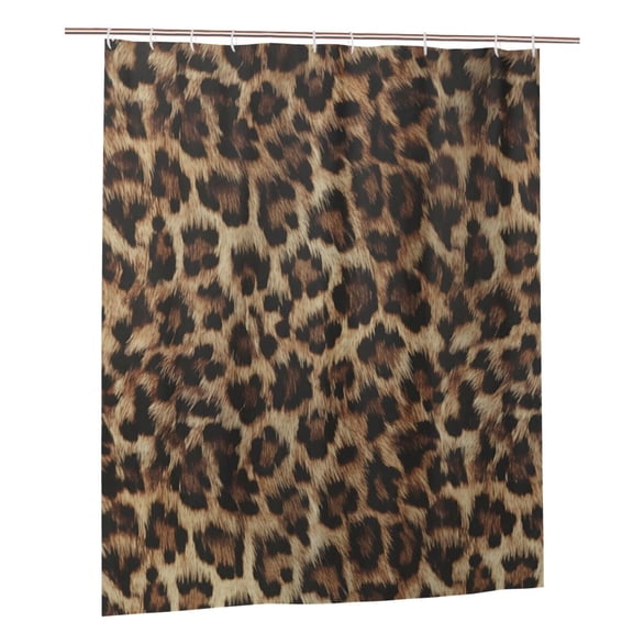 Aaekzj Leopard Print Shower Curtain Wild Safari Skin Pattern Powerful Cheetah Cat Panthera Black Brown Fur Wildlife Waterproof Bathroom Home Decor Easy Care 72x84in