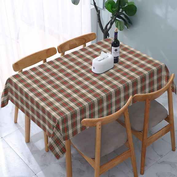 Aaekzj Red Tartan Plaid Snowflake Christmas Tablecloth 54x72 Rectangular Winter Holiday Tablecloths for Rectangle Tables Parties Dining Farmhouse Kitchen Decor