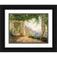 thumbnail image 1 of Aagaard, Carl Frederic 14x12 Black Ornate Wood Framed with Double Matting Museum Art Print Titled - View to the Amalfi Coast, 1 of 4