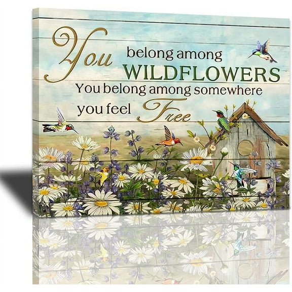 Aaheei Abstract Hummingbird Sunflower Wall Art Canvas Print Inspirational Quotes Poster Beautiful Flowers Artwork Modern Home Decorations Ready To Hang For Living Room Bedroom Office