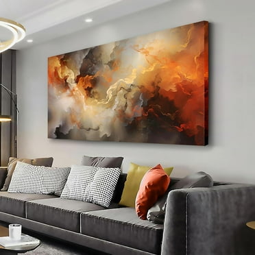 Aaheei Abstract Wall Art Home Decor Orange Artwork Wall Art Prints Canvas Painting Wall Decor for Living Room Bedroom Office Decoration