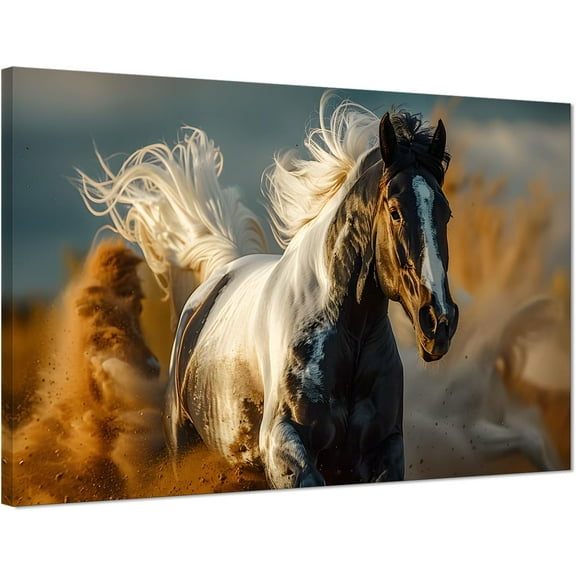 Aaheei Animal Pictures Wall Art Modern Horse Painting Wall Decor Running Horse Canvas Prints Artwork Living Room Bedroom Kitchen Home Office Decoration Ready to Hang