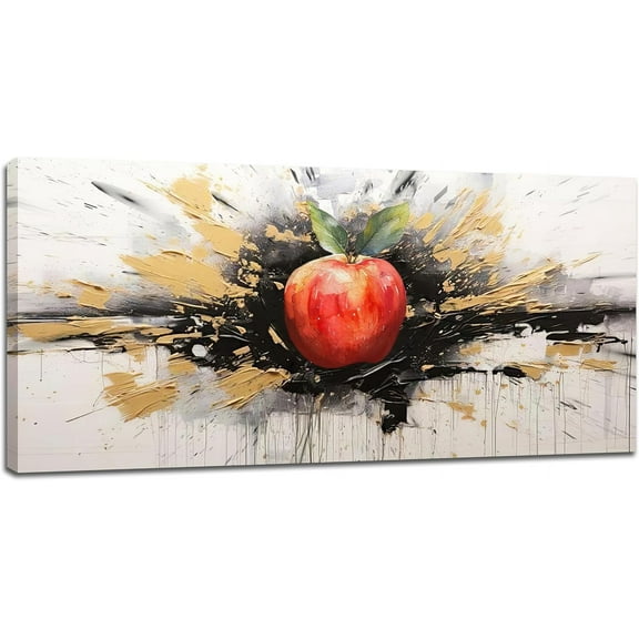 Aaheei Apple Wall Art Fruit Pictures Wall Decor Abstract Apple Fruit Canvas Painting Home Modern Artwork Decorations for Kitchen Office Bedroom Bathroom Living Room