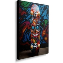 Aaheei Banksy Graffiti Colorful Skateboard Canvas Wall Art Cool Pop Street Decor Poster For Living Room Bedroom Home Office Artwork Gift Ready To Hang
