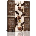 thumbnail image 1 of Aaheei Bathroom Cow Wall Art Farmhouse Cows Pictures Wall Decor Funny Toilet Bathroom Rules Poster Canvas Painting Home Modern Artwork Decorations for Restroom, 1 of 5