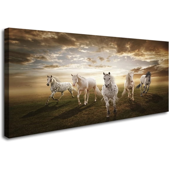 Aaheei Canvas Wall Art Horse Picture Canvas Prints Modern Decor Wall Art Painting Canvas Prints Fine Art for Living Room Bedroom Kitchen Home and Office Drawing Room Wall Decor